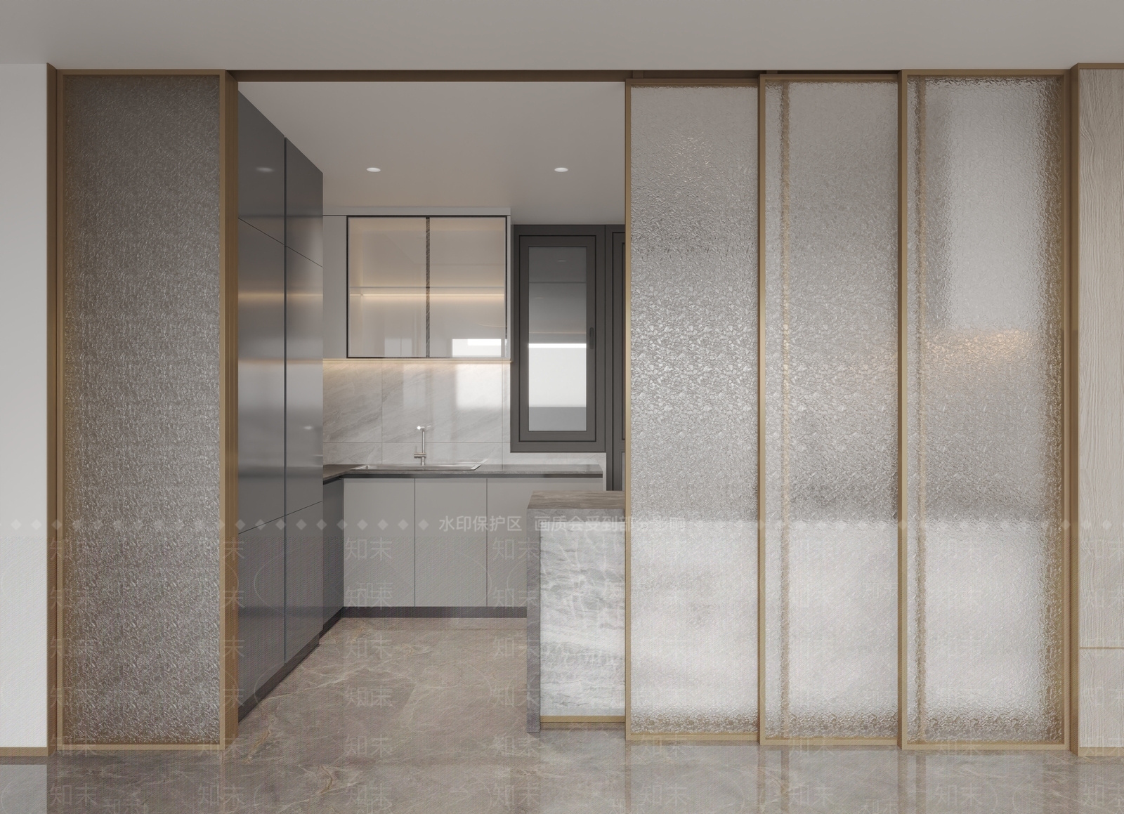 现代艺术玻璃推拉滑门3D模型下载【ID:1162572668】