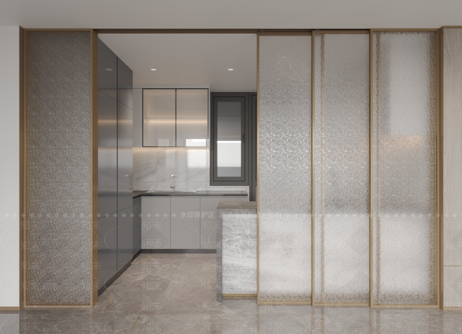 现代艺术玻璃推拉滑门SU模型下载【ID:1162572711】