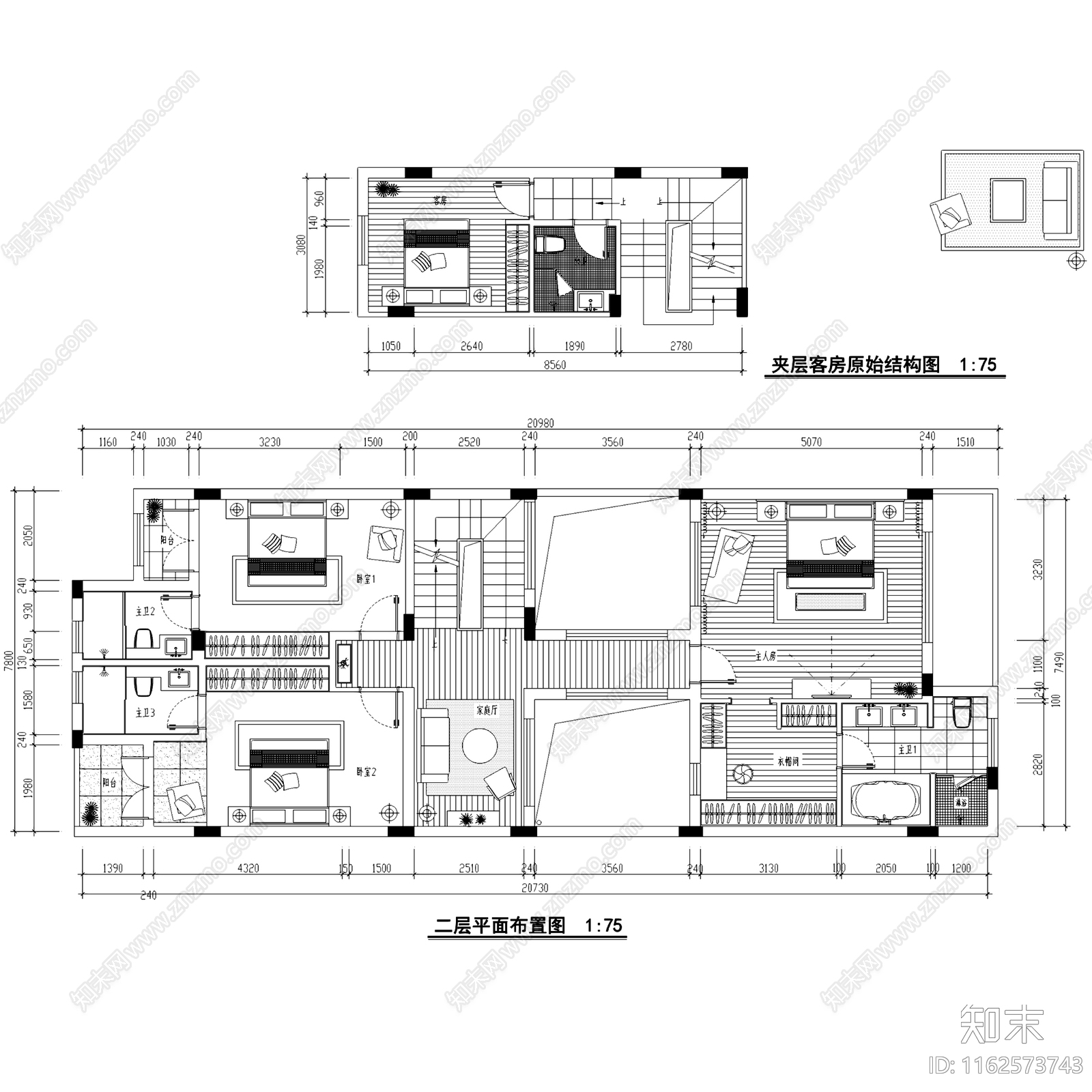 简欧欧式宝安曦城三层别墅室内家装cad施工图下载【ID:1162573743】