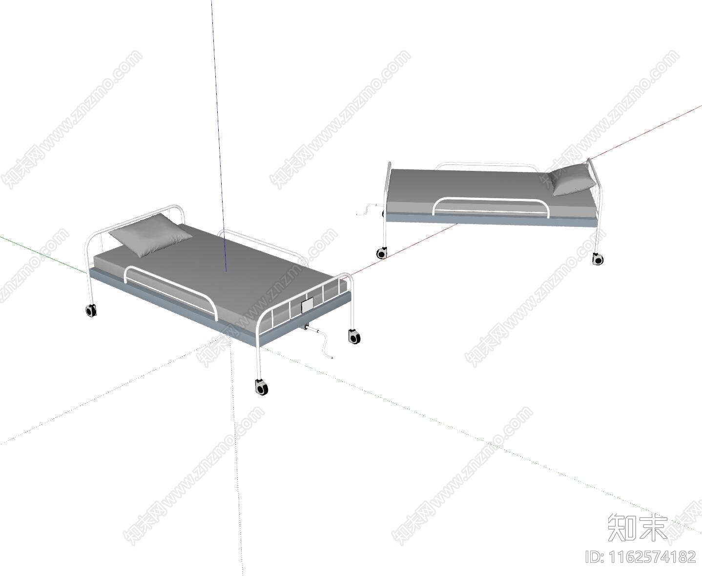 现代医院床位SU模型下载【ID:1162574182】