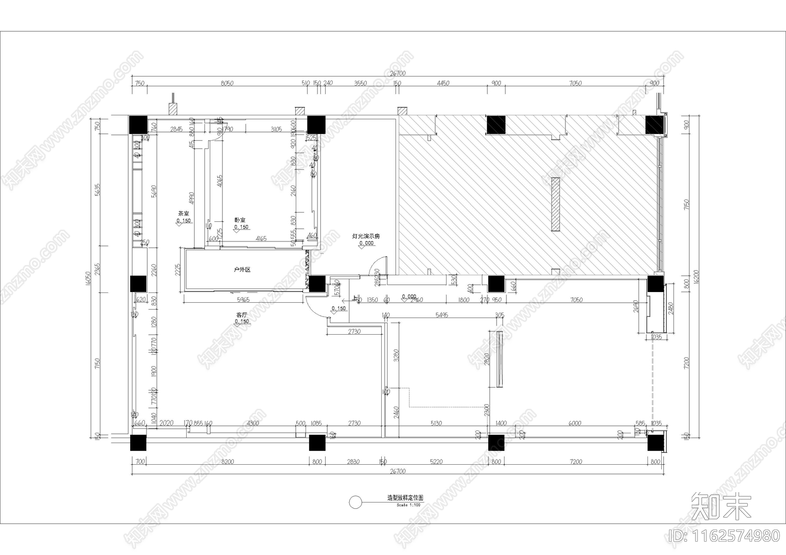 现代家具展厅cad施工图下载【ID:1162574980】