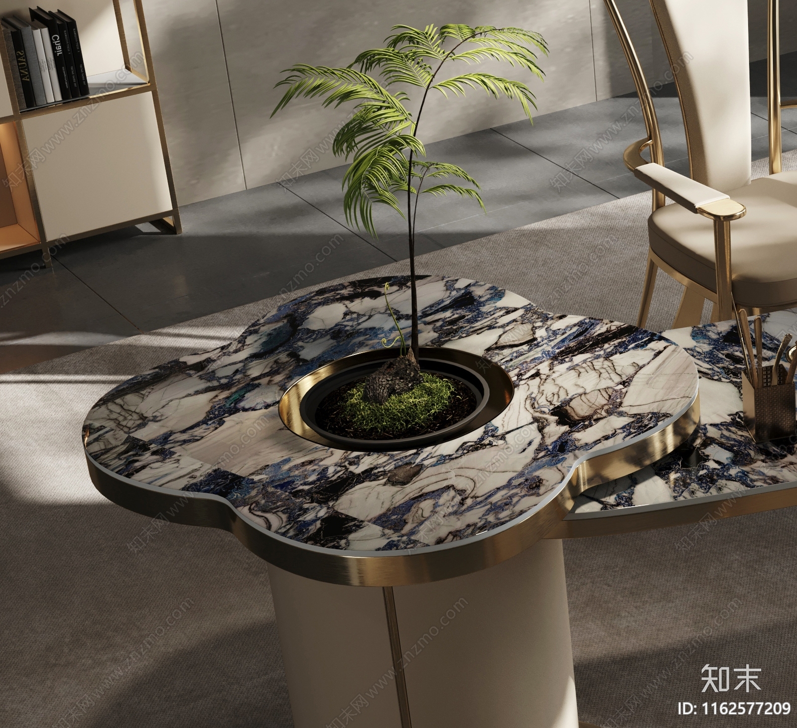 现代轻奢茶桌椅3D模型下载【ID:1162577209】