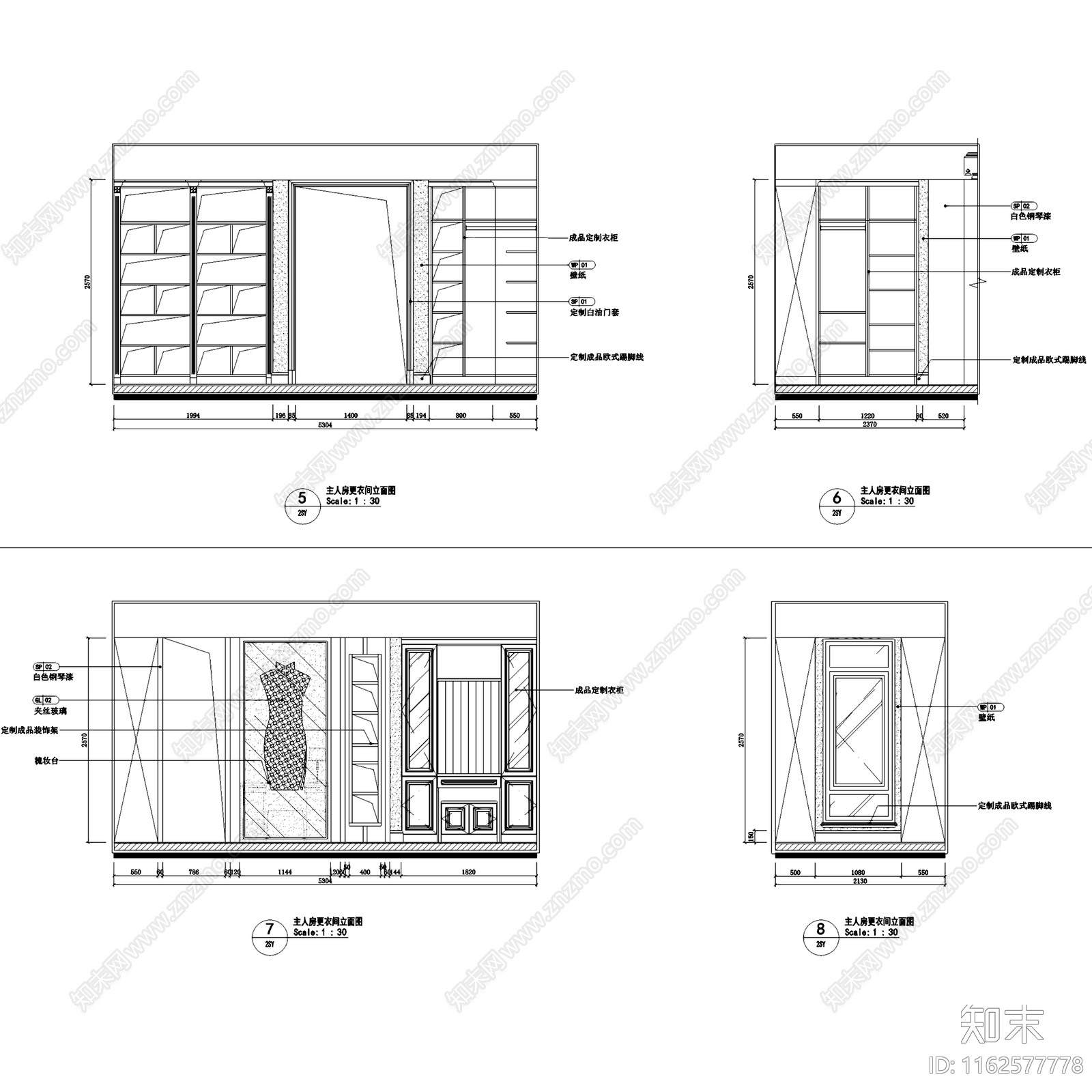 美式法式盘锦美的城三层小别墅室内家装cad施工图下载【ID:1162577778】