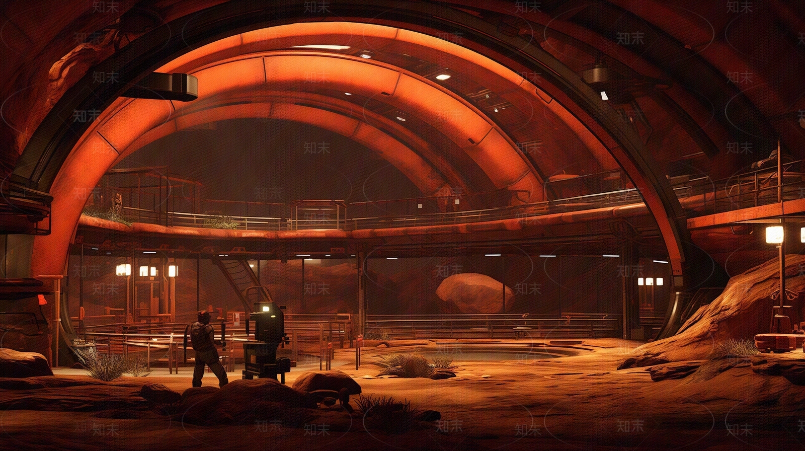 科幻风格赛博朋克基地室内内景贴图下载【ID:1162585018】