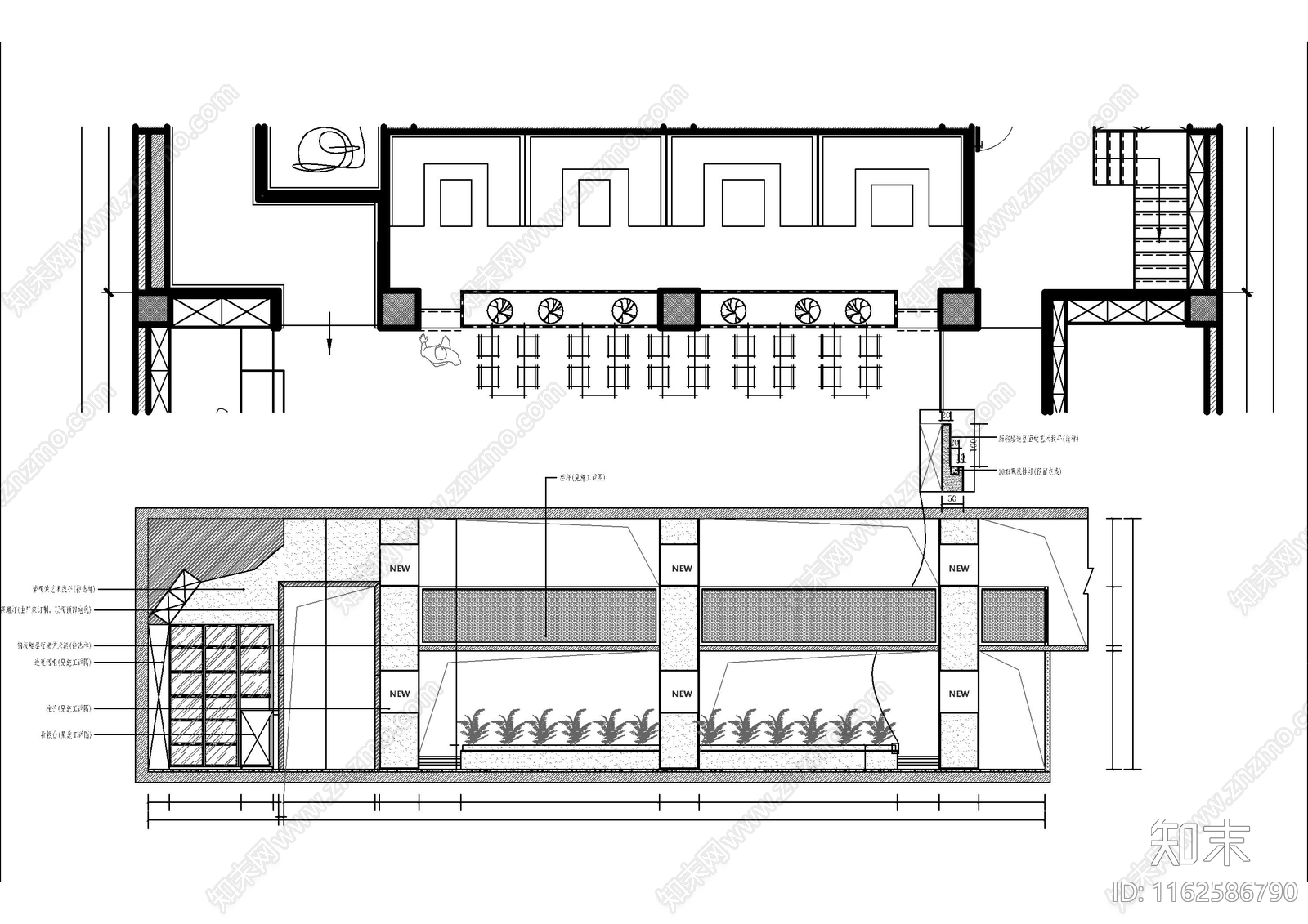 现代酒吧cad施工图下载【ID:1162586790】