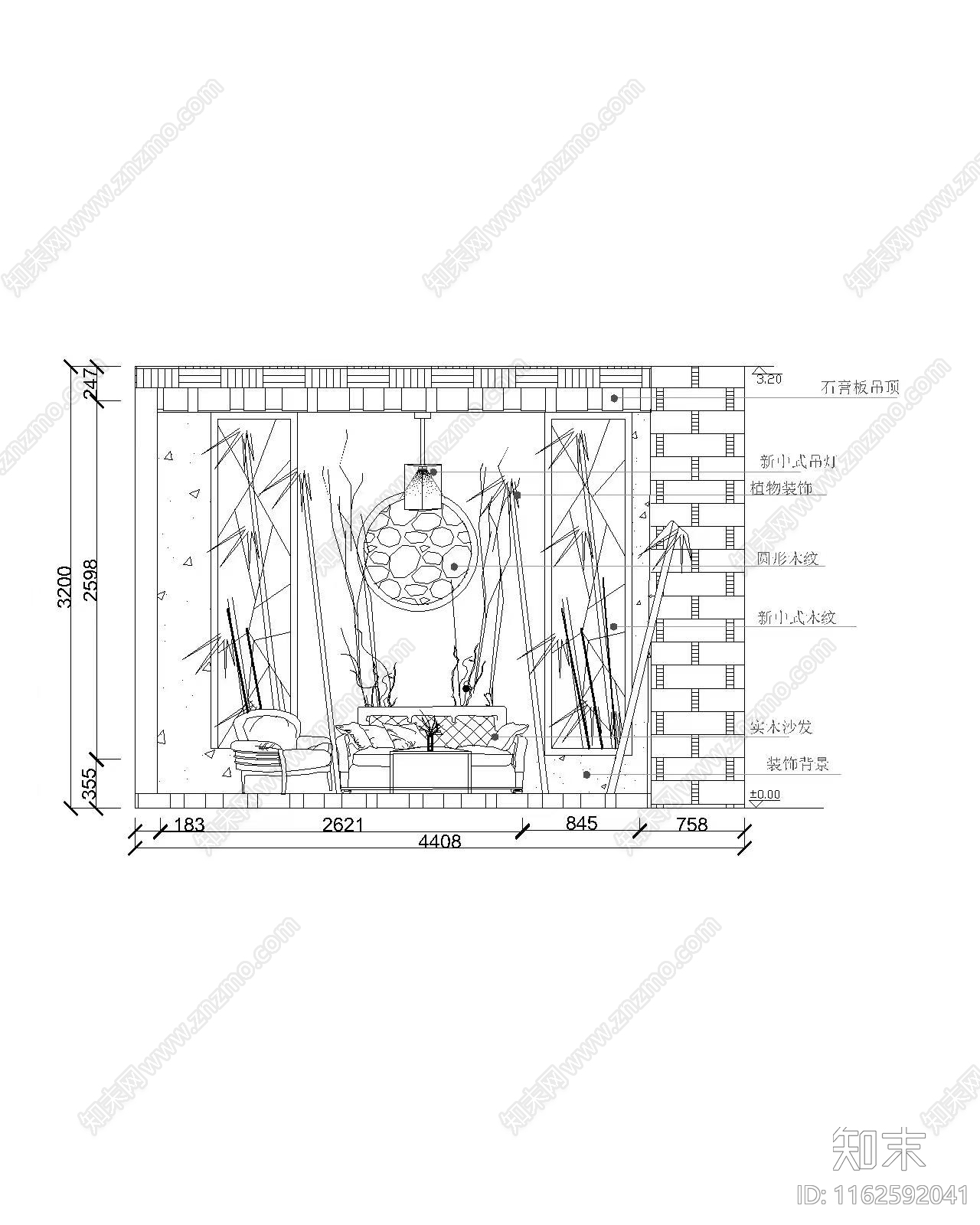 新中式中式中餐厅cad施工图下载【ID:1162592041】