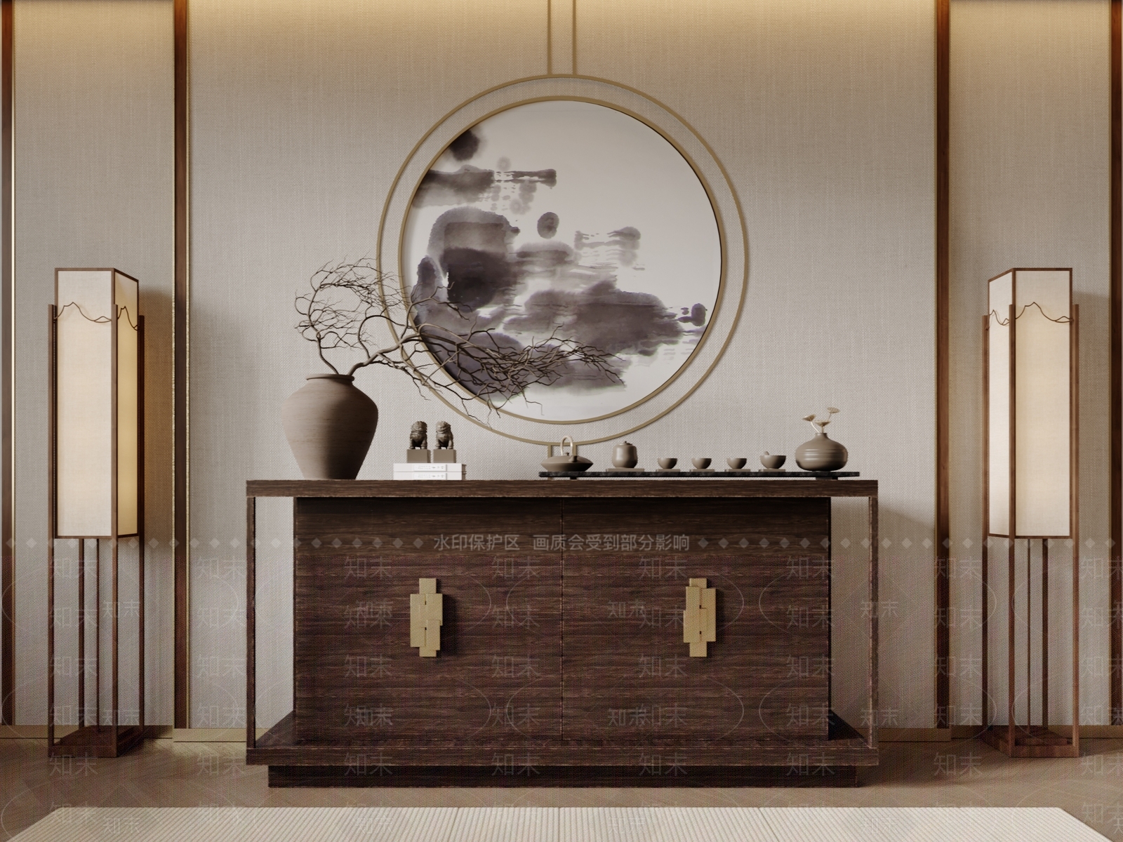 玄关柜3D模型下载【ID:1162599646】