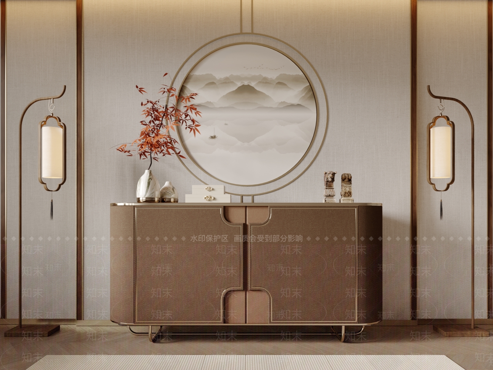 玄关柜3D模型下载【ID:1162599657】