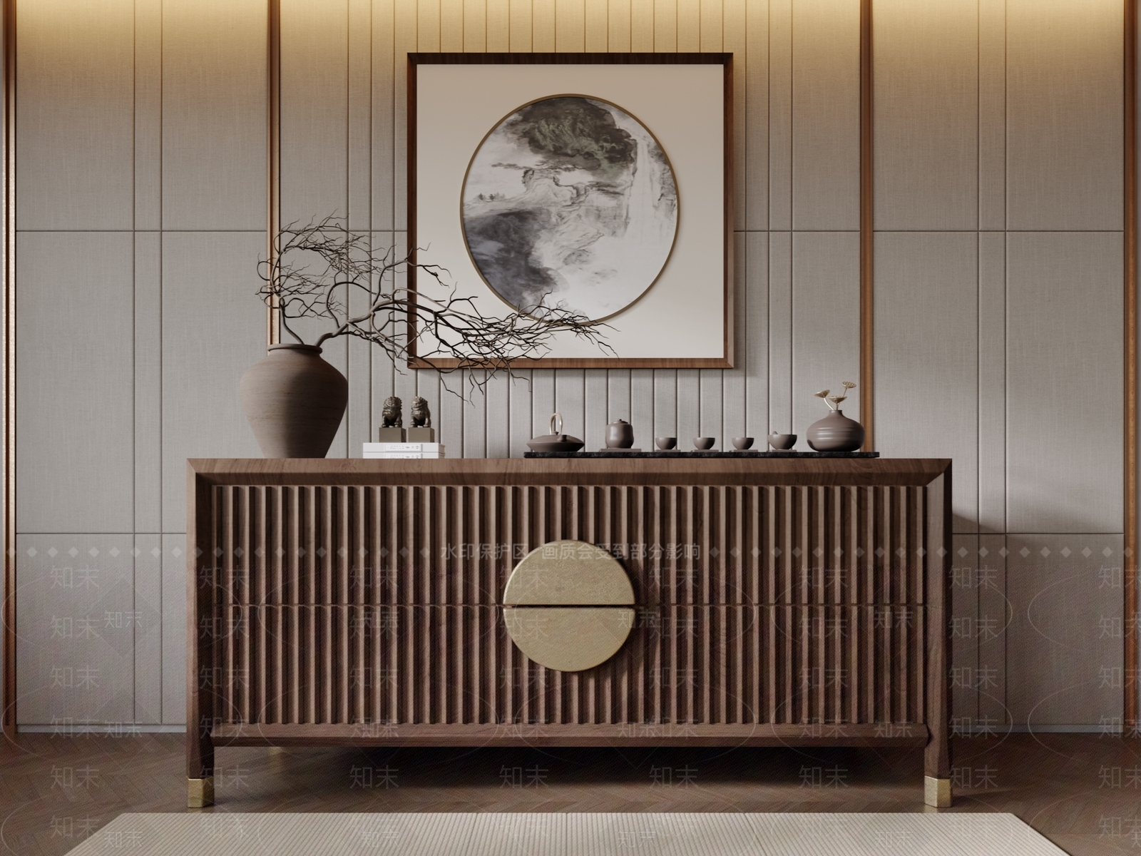 玄关柜3D模型下载【ID:1162602646】