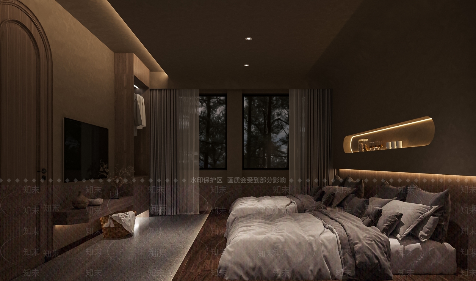 现代复古民宿3D模型下载【ID:1162609282】