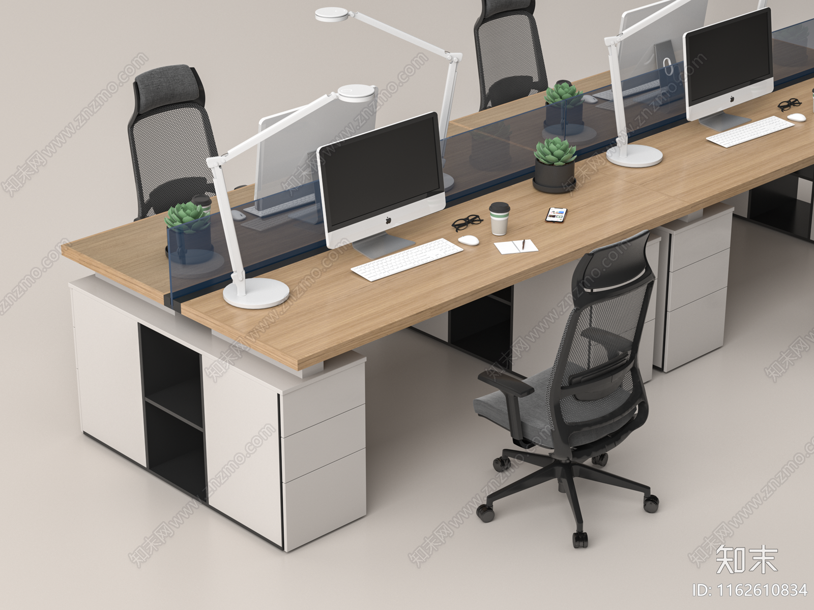 现代办公桌椅SU模型下载【ID:1162610834】
