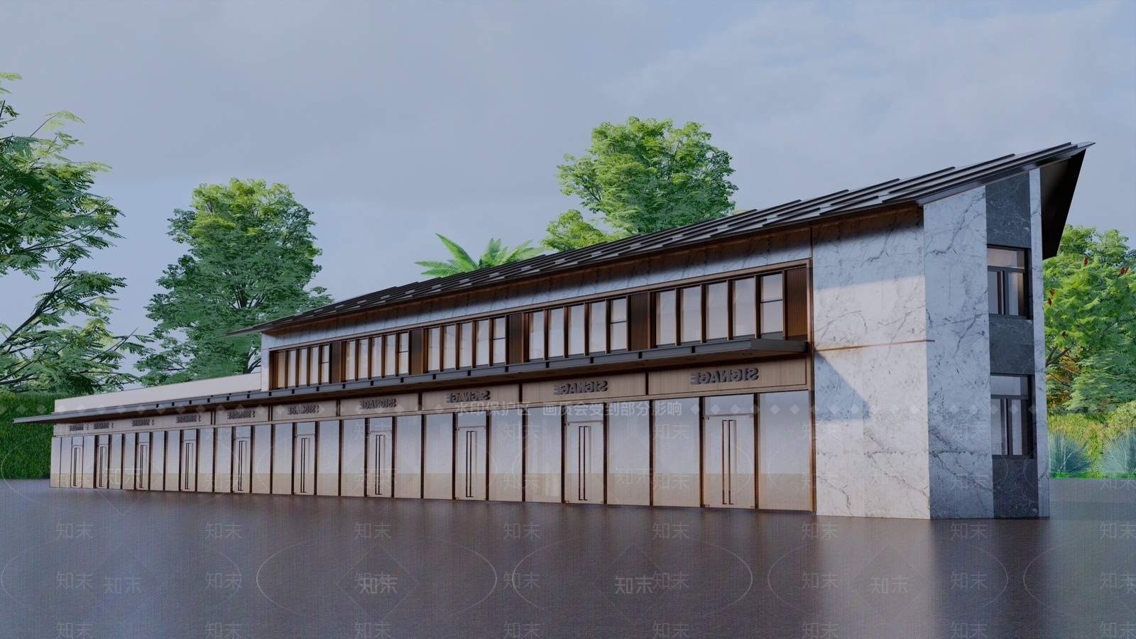 新中式现代其他商业建筑SU模型下载【ID:1162611363】