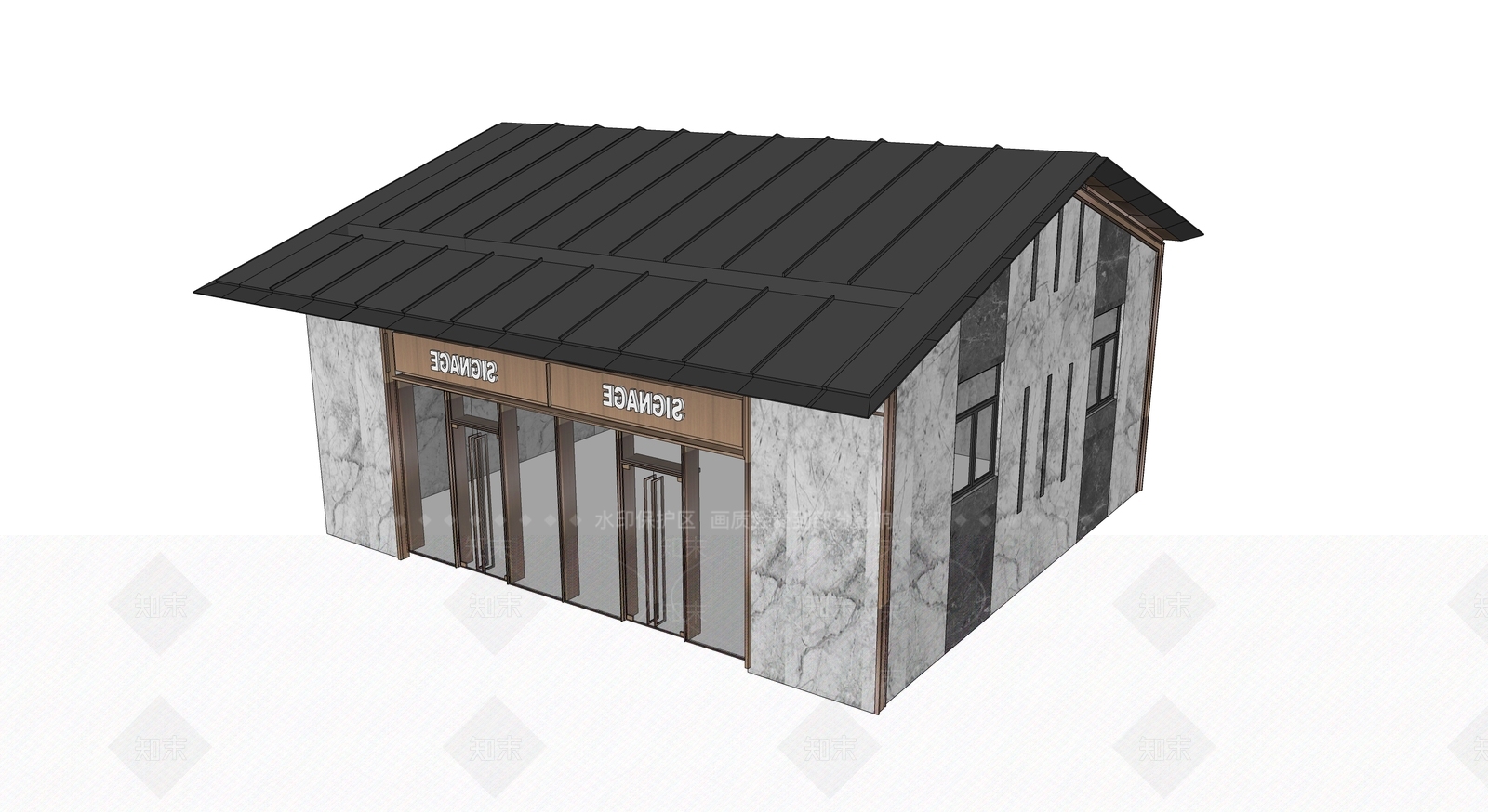现代新中式其他商业建筑SU模型下载【ID:1162611441】