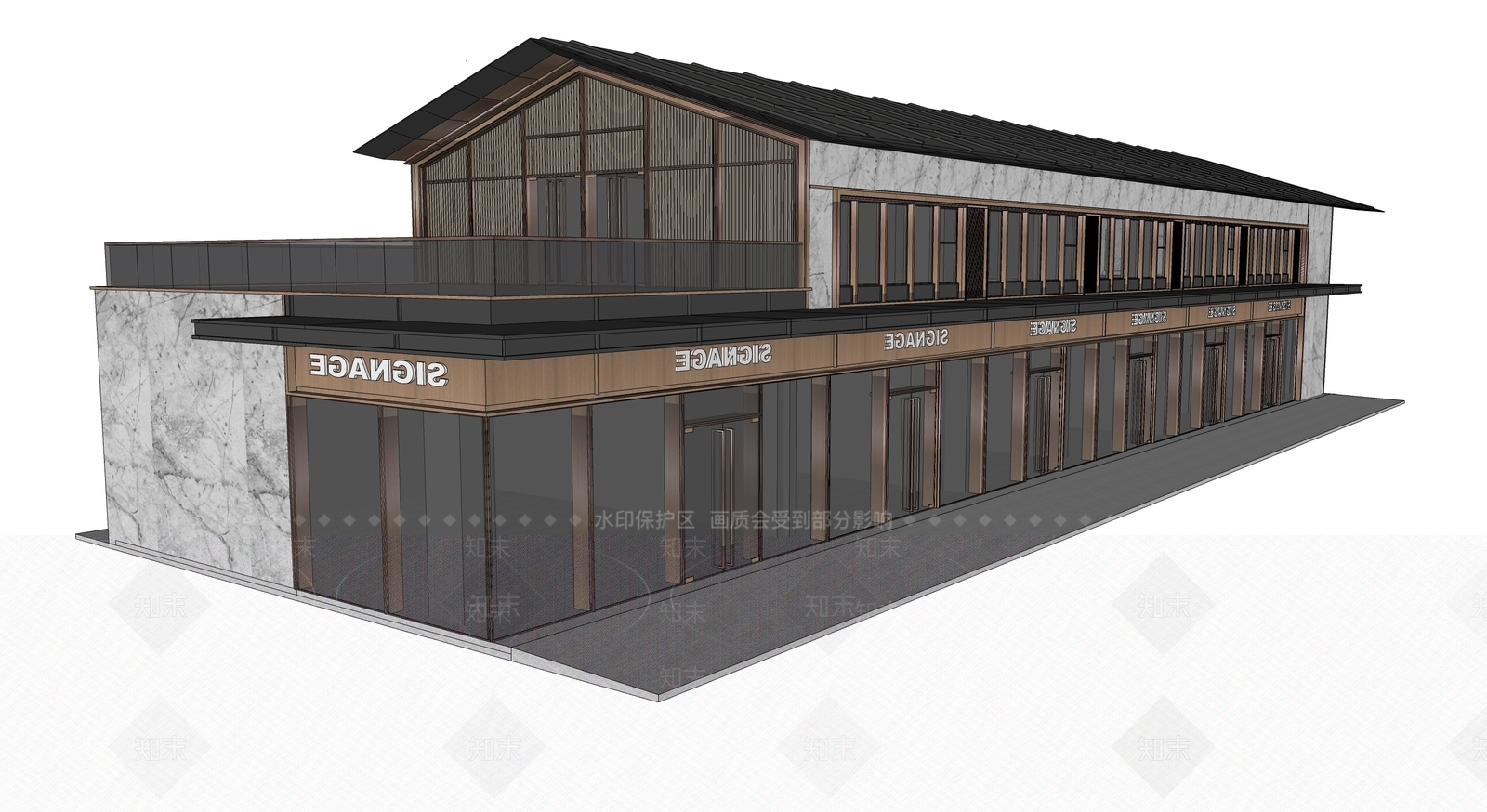 现代新中式其他商业建筑SU模型下载【ID:1162611498】