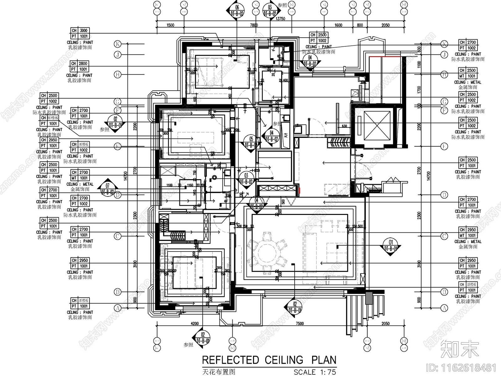 现代轻奢整体家装空间cad施工图下载【ID:1162618481】