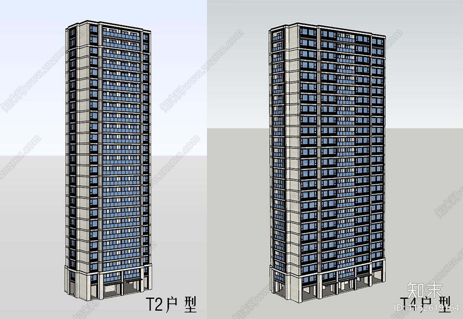 现代住宅楼建筑施工图下载【ID:1162619164】
