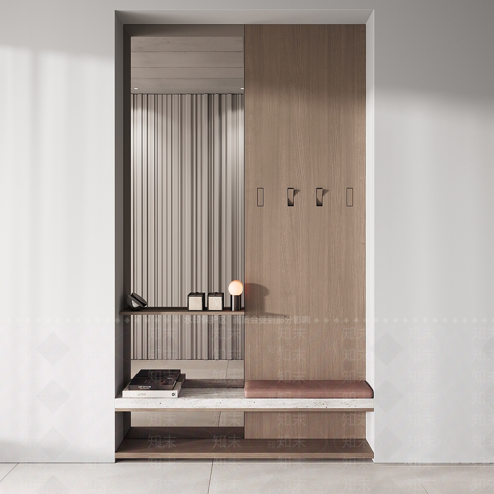 现代中古玄关柜3D模型下载【ID:1162619958】