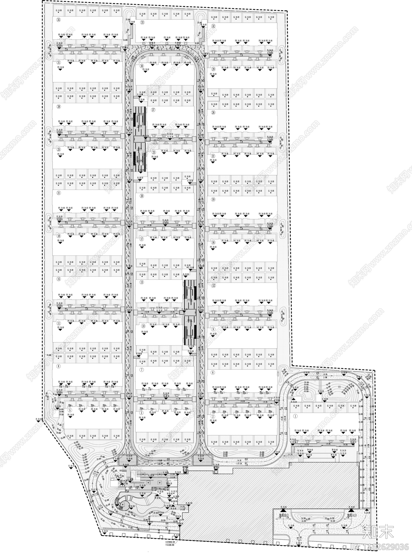 现代新中式小区景观施工图下载【ID:1162629036】