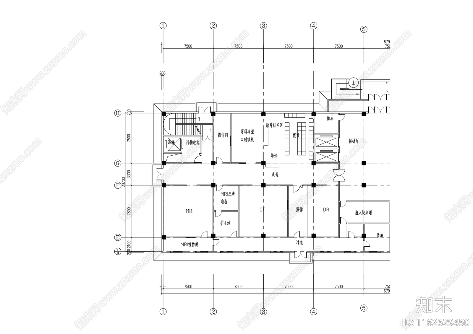 现代医院cad施工图下载【ID:1162629450】