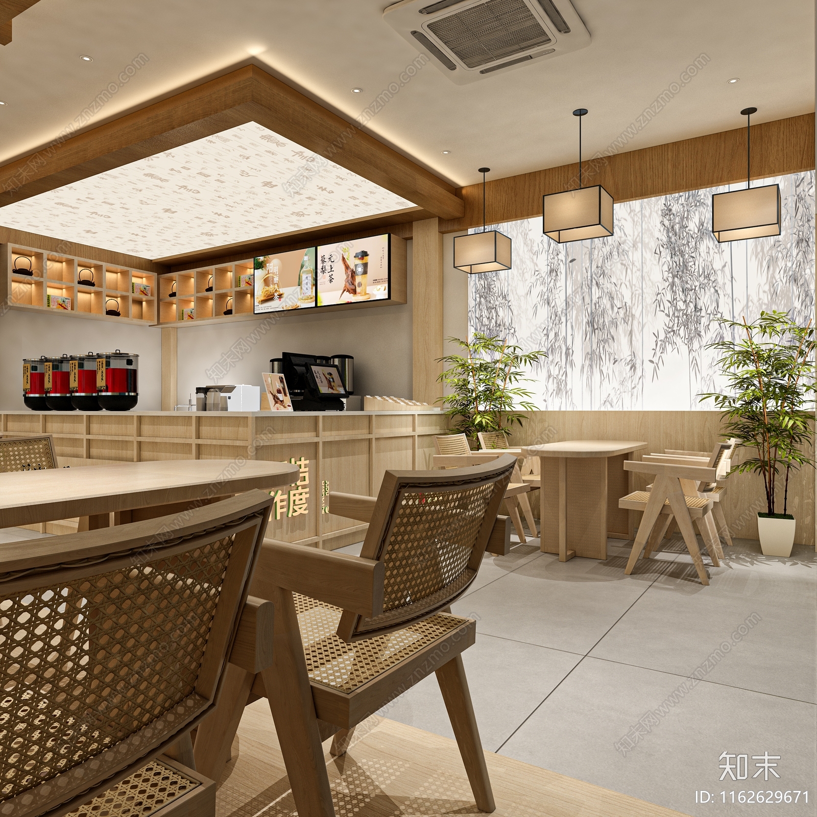 新中式奶茶店3D模型下载【ID:1162629671】