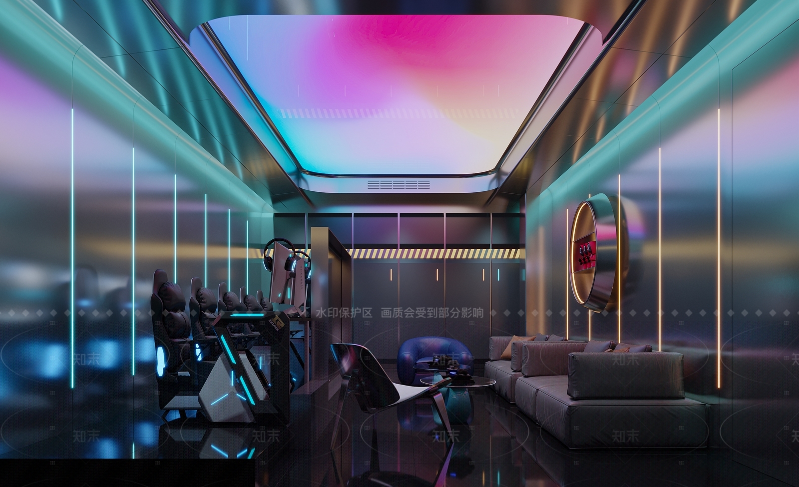 现代影音室3D模型下载【ID:1214616052】
