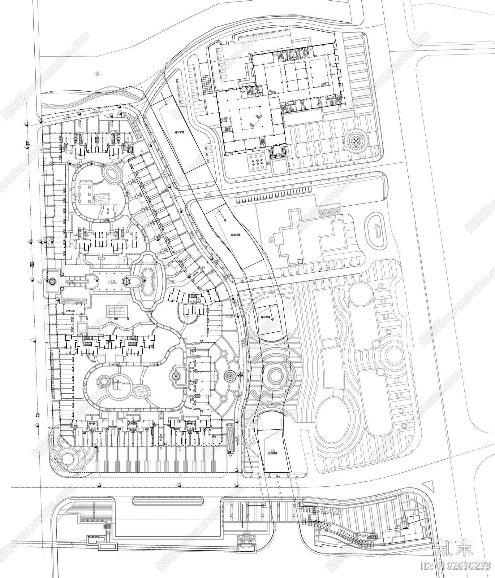 欧式小区景观施工图下载【ID:1162630239】