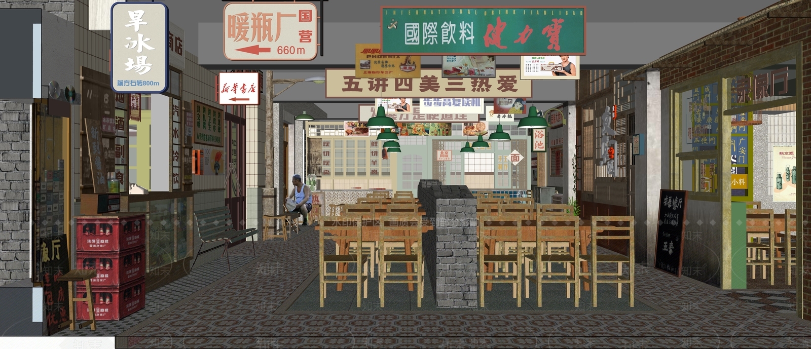 复古火锅店SU模型下载【ID:1162631916】