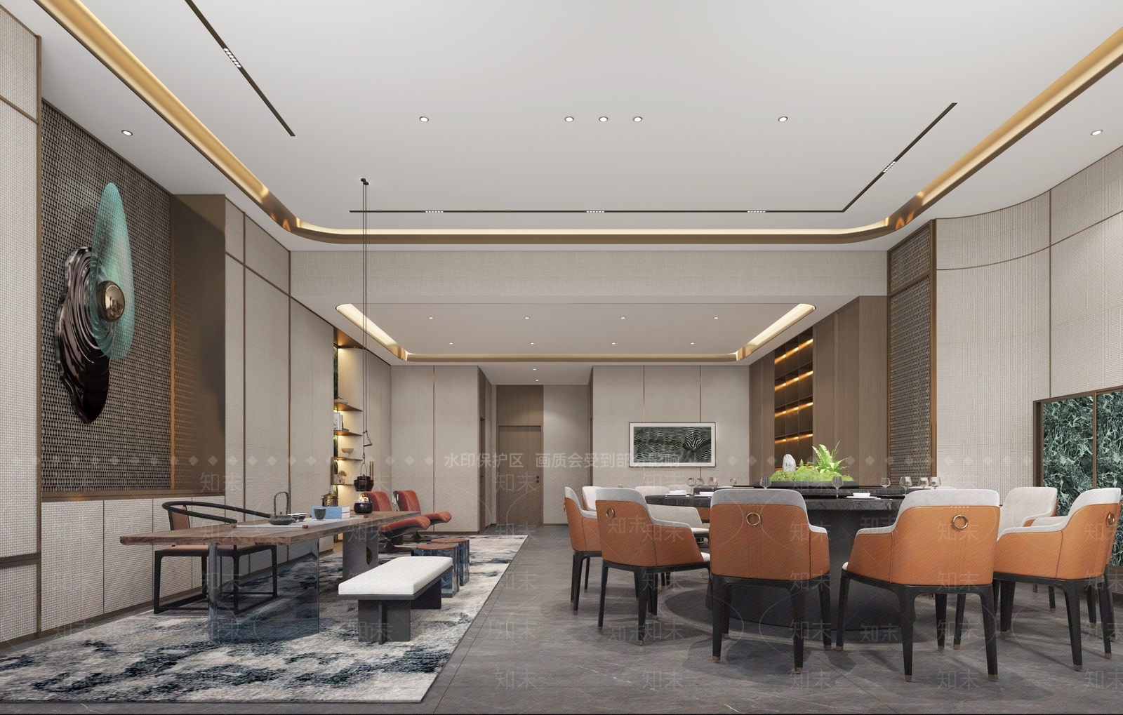 现代轻奢包厢3D模型下载【ID:1162636035】