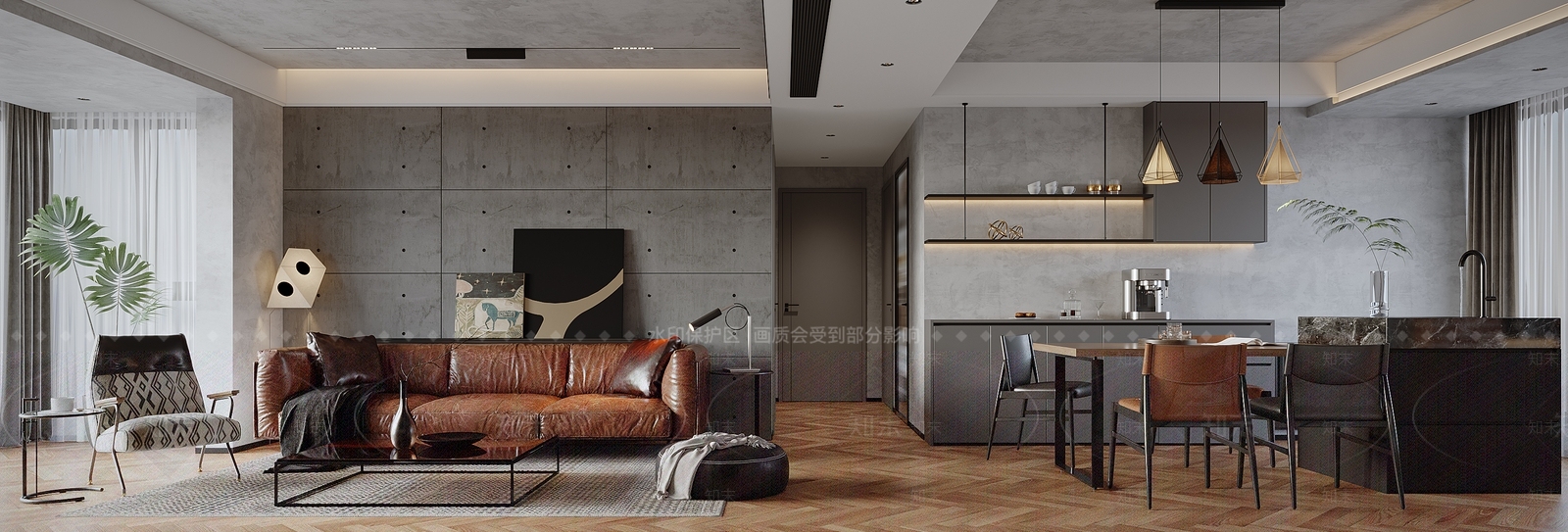 工业家居客厅3D模型下载【ID:1162637589】