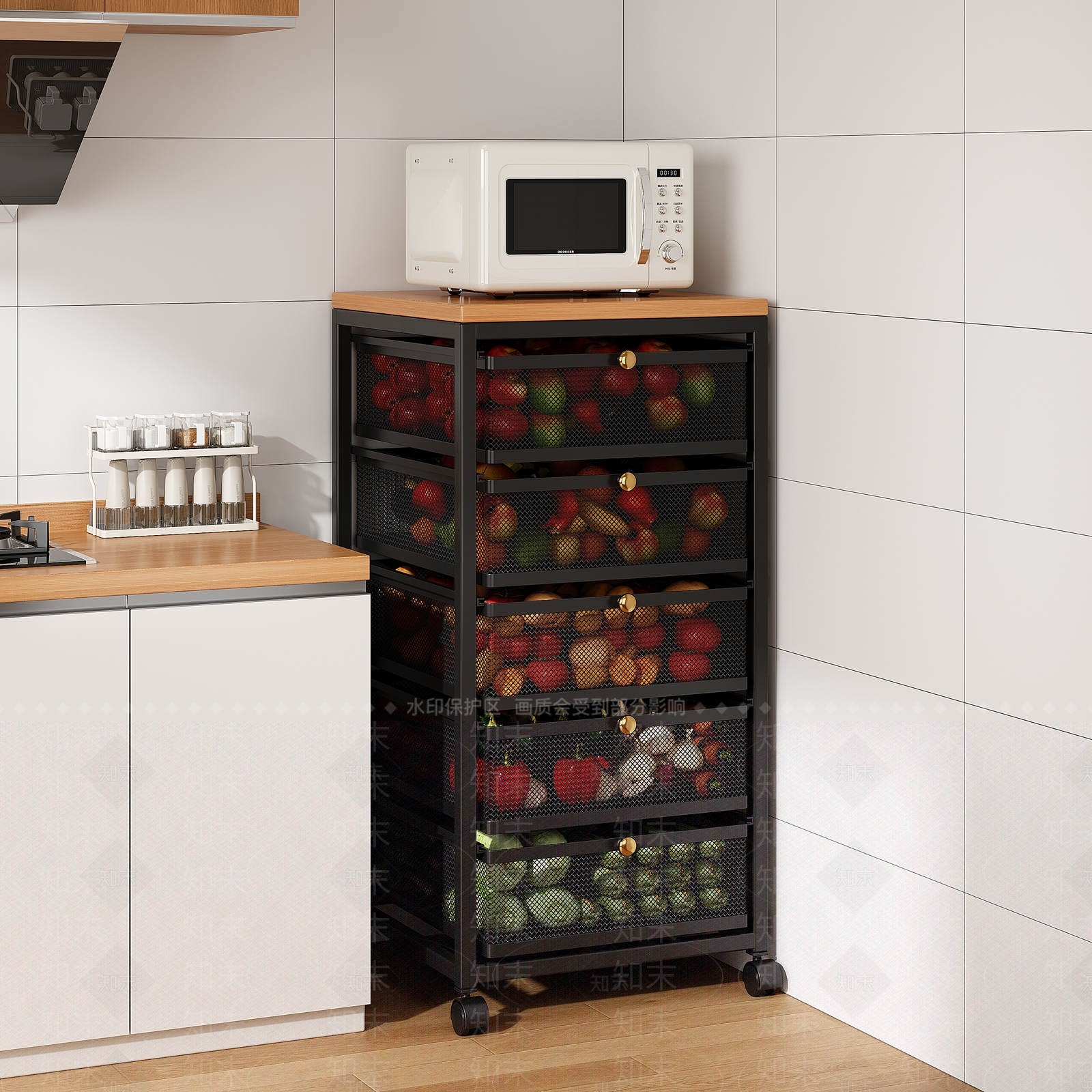 现代厨房置物架3D模型下载【ID:1162638236】