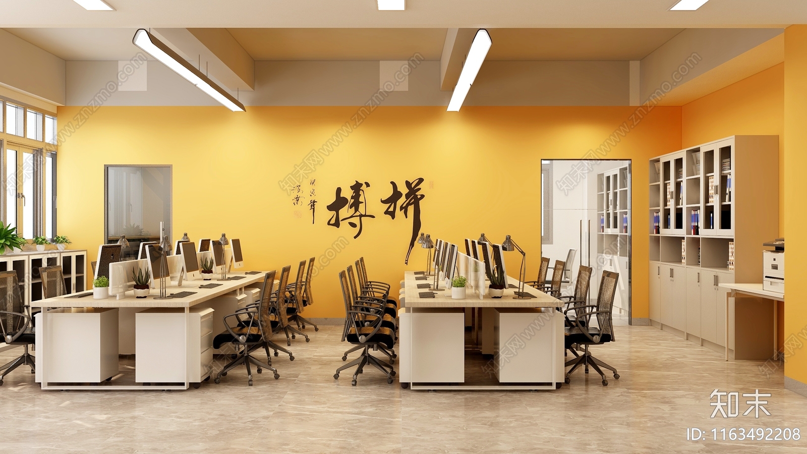 现代整体办公空间cad施工图下载【ID:1163492208】