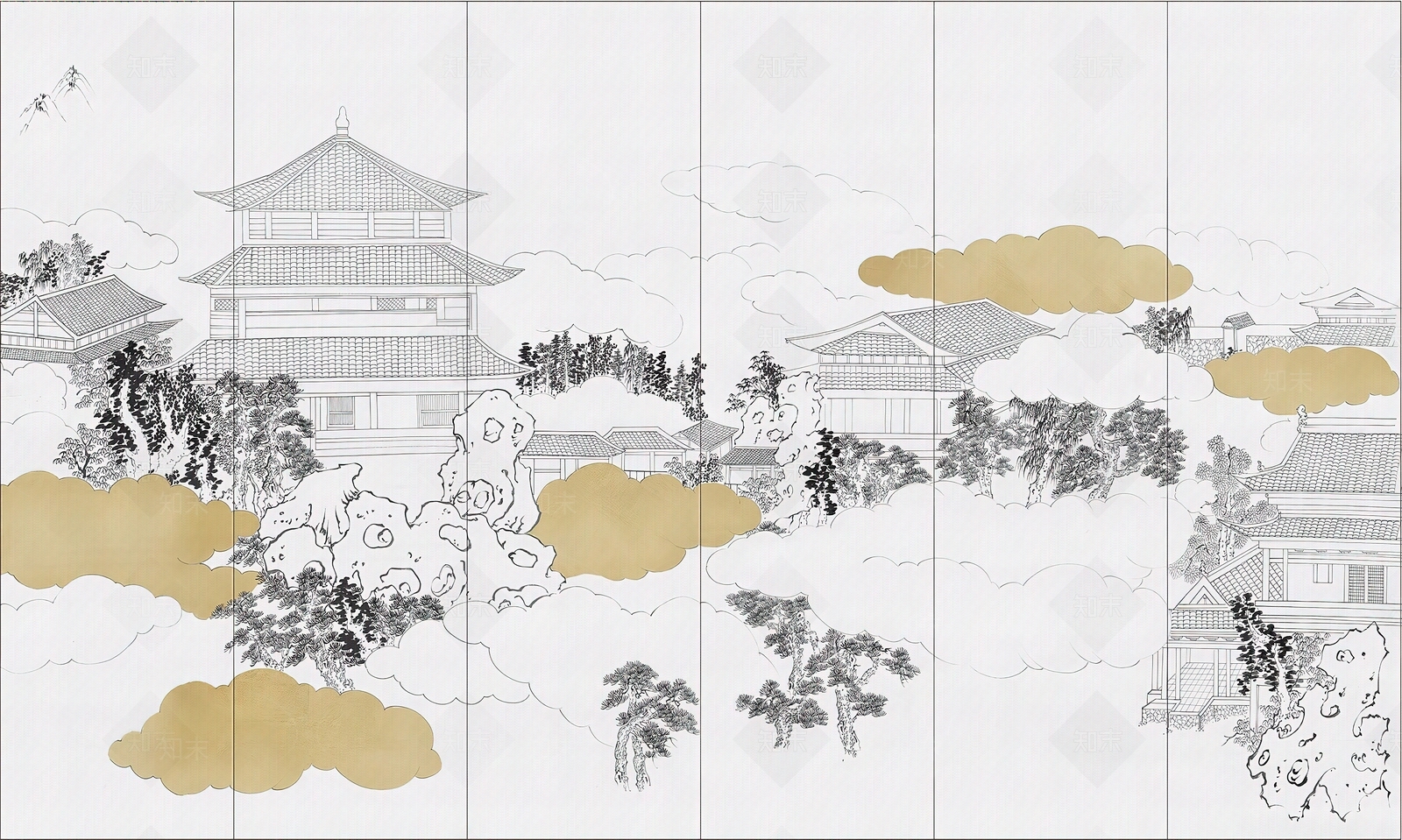 新中式中式壁纸贴图下载【ID:1162638803】_【知末网贴图库】