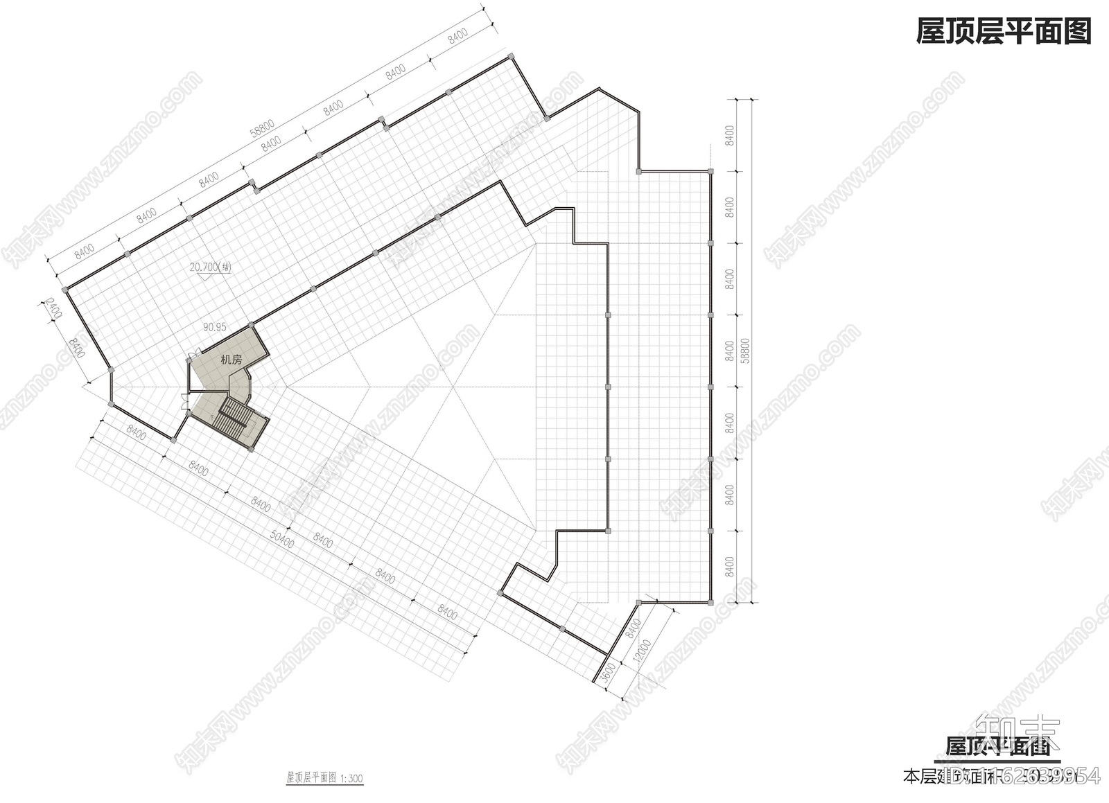 现代三角形地块综合楼平面图施工图下载【ID:1162639954】