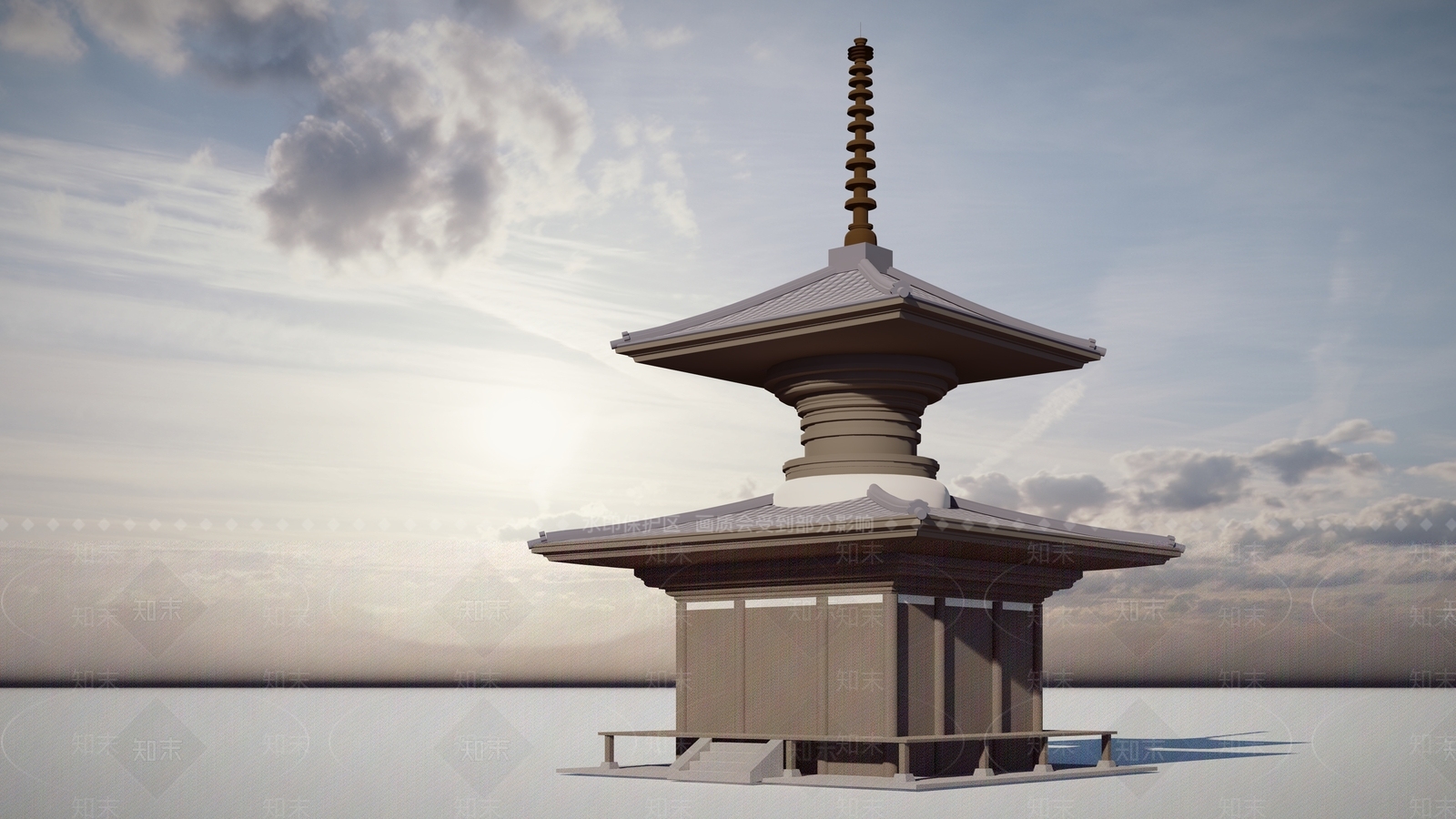 日式复古古建筑SU模型下载【ID:1162639380】