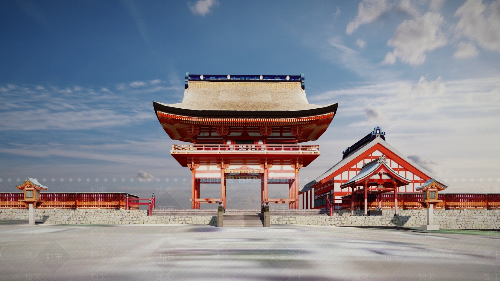 日式复古古建筑SU模型下载【ID:1162640543】