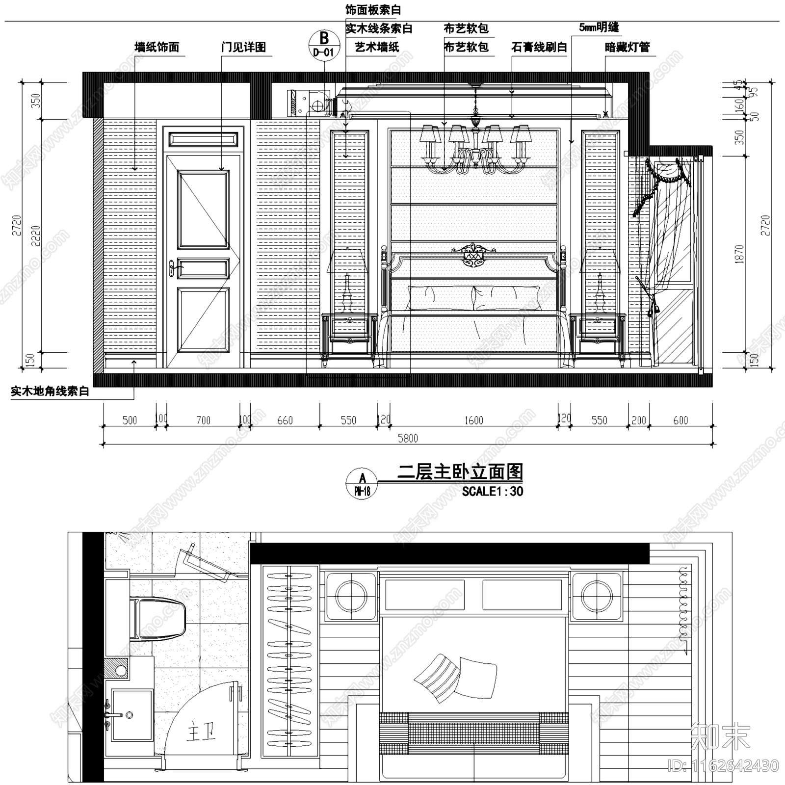 欧式金华府地复式跃层室内家装cad施工图下载【ID:1162642430】