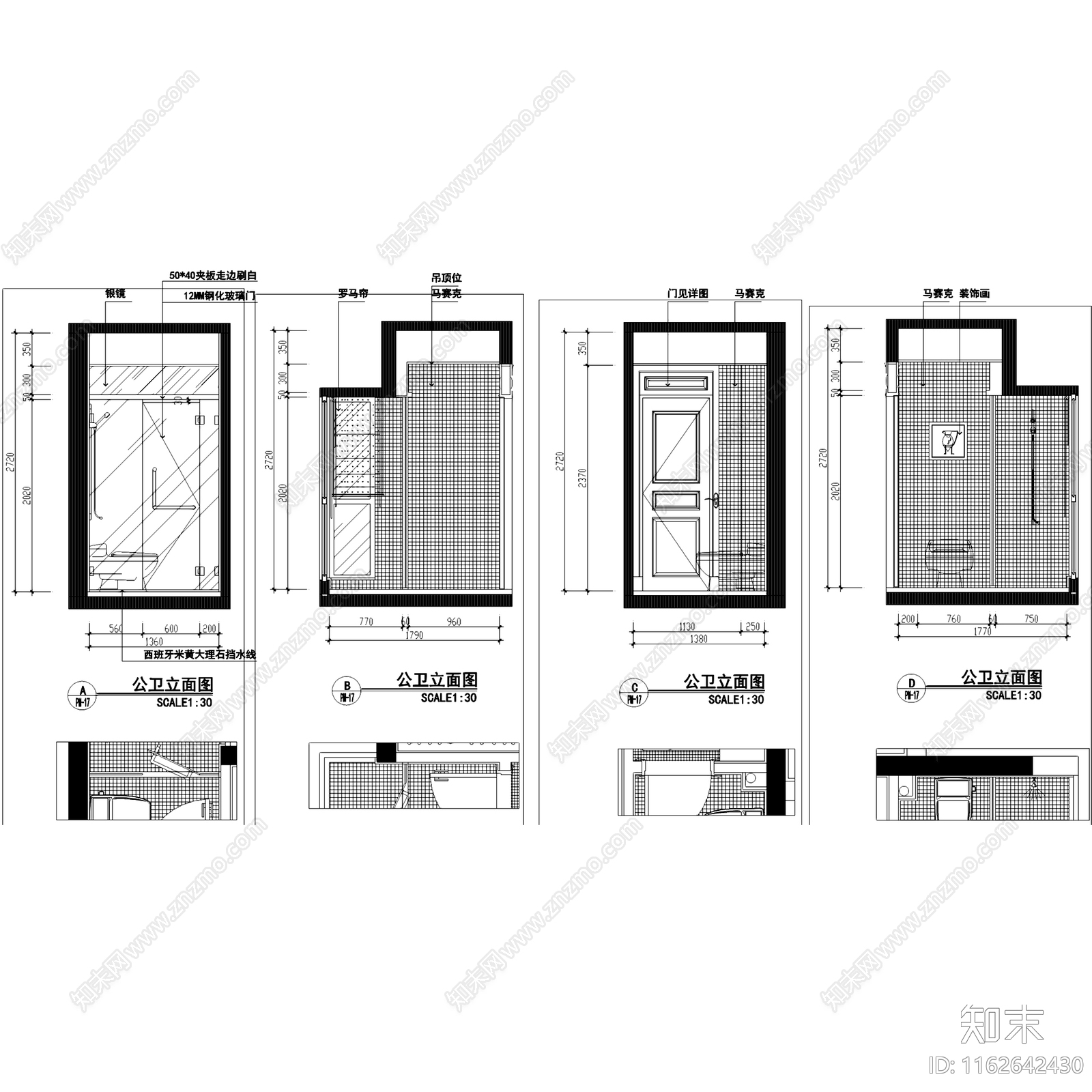 欧式金华府地复式跃层室内家装cad施工图下载【ID:1162642430】