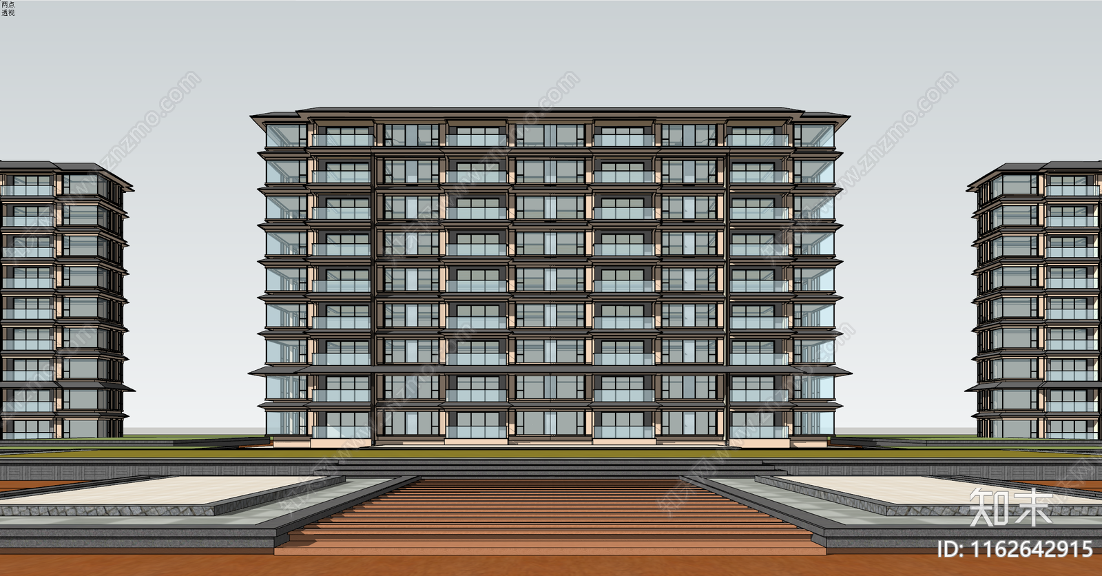 现代多层住宅SU模型下载【ID:1162642915】