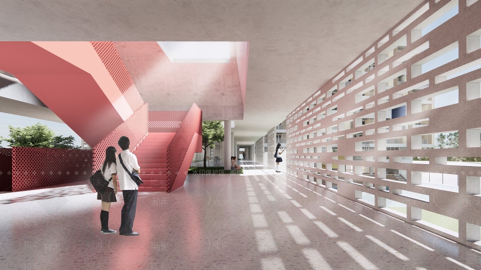 现代学校建筑SU模型下载【ID:1162924780】_知末su模型网