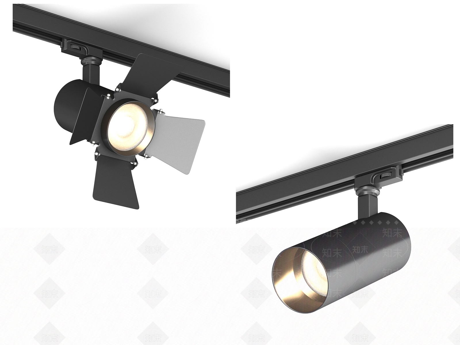 现代筒灯射灯组合3D模型下载【ID:1162644937】