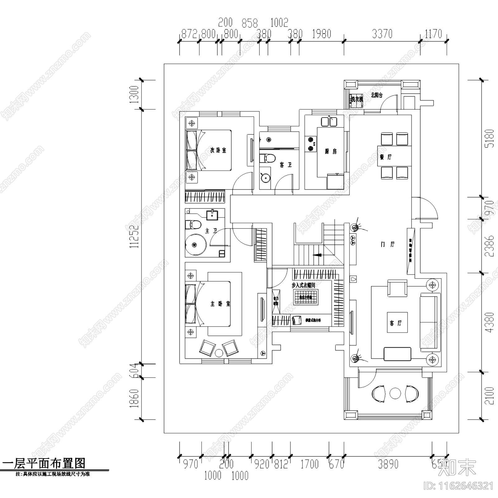 新中式中式临沂二层别墅室内家装cad施工图下载【ID:1162646321】