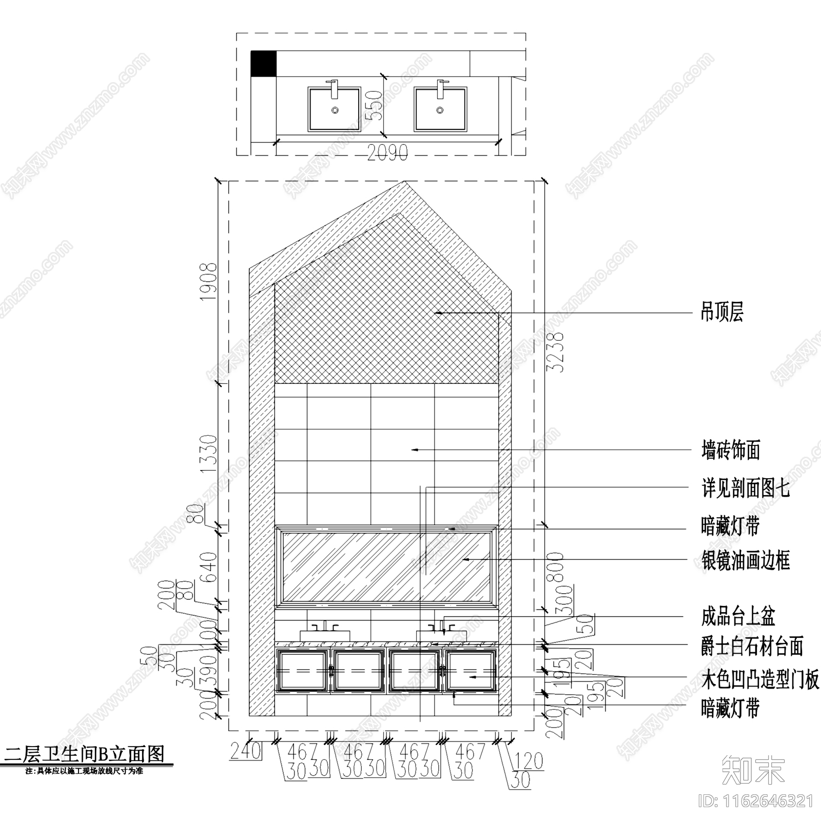 新中式中式临沂二层别墅室内家装cad施工图下载【ID:1162646321】