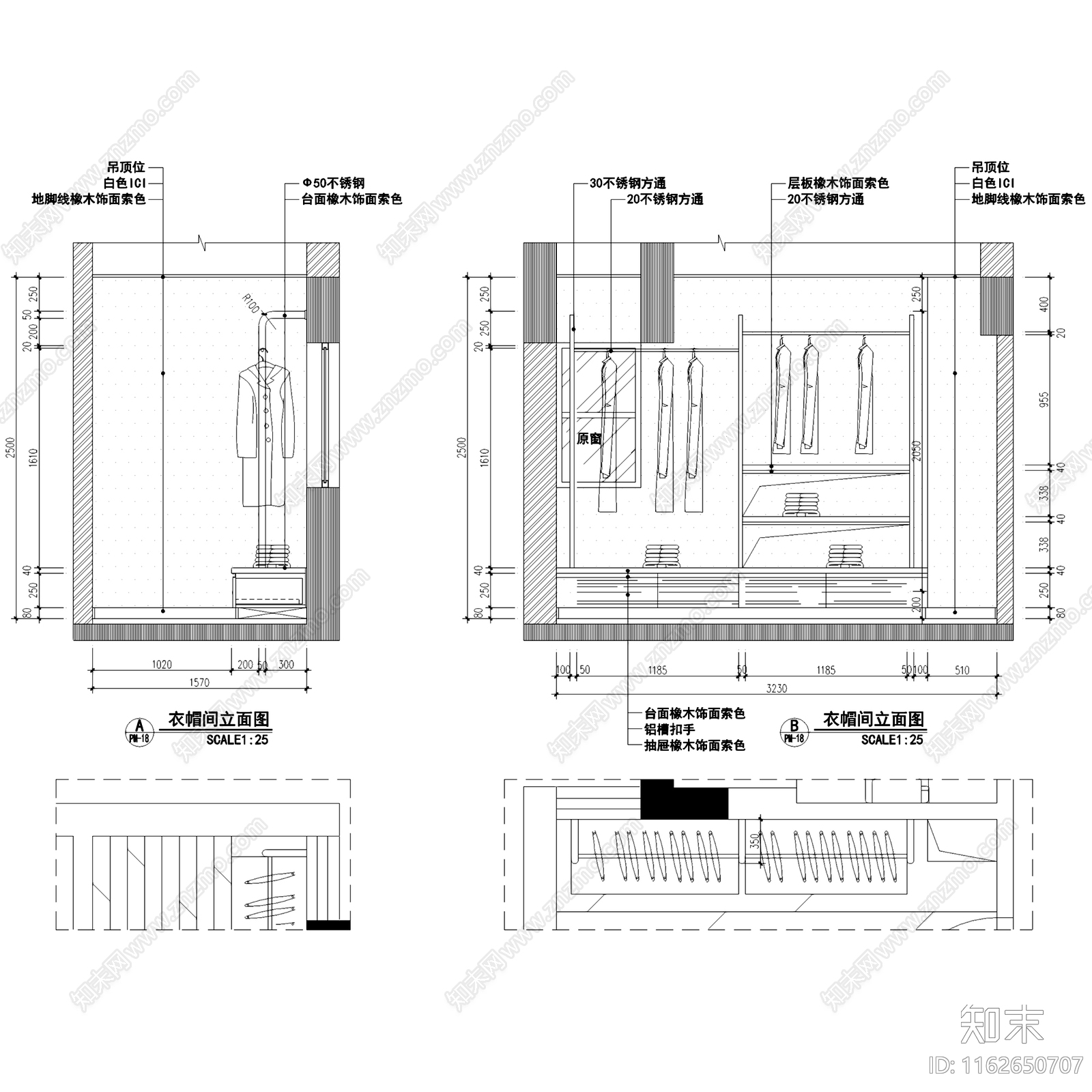 现代二层复式跃层样板房室内家装cad施工图下载【ID:1162650707】