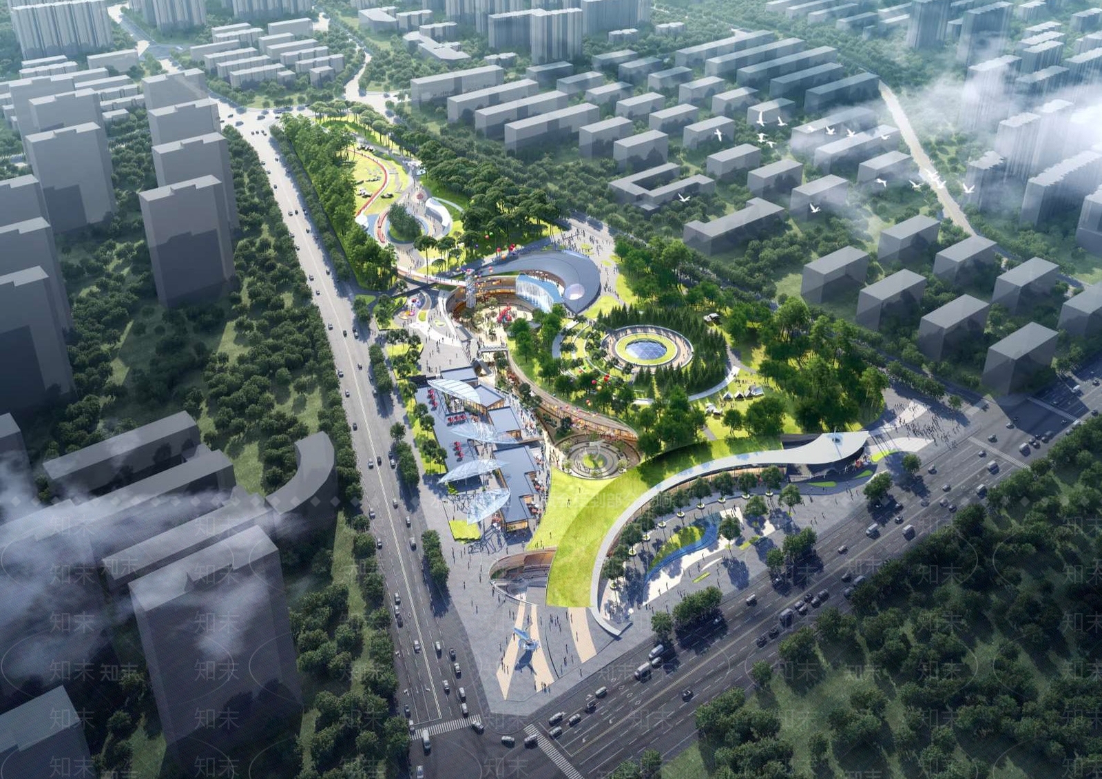 现代商场建筑SU模型下载【ID:1162651865】