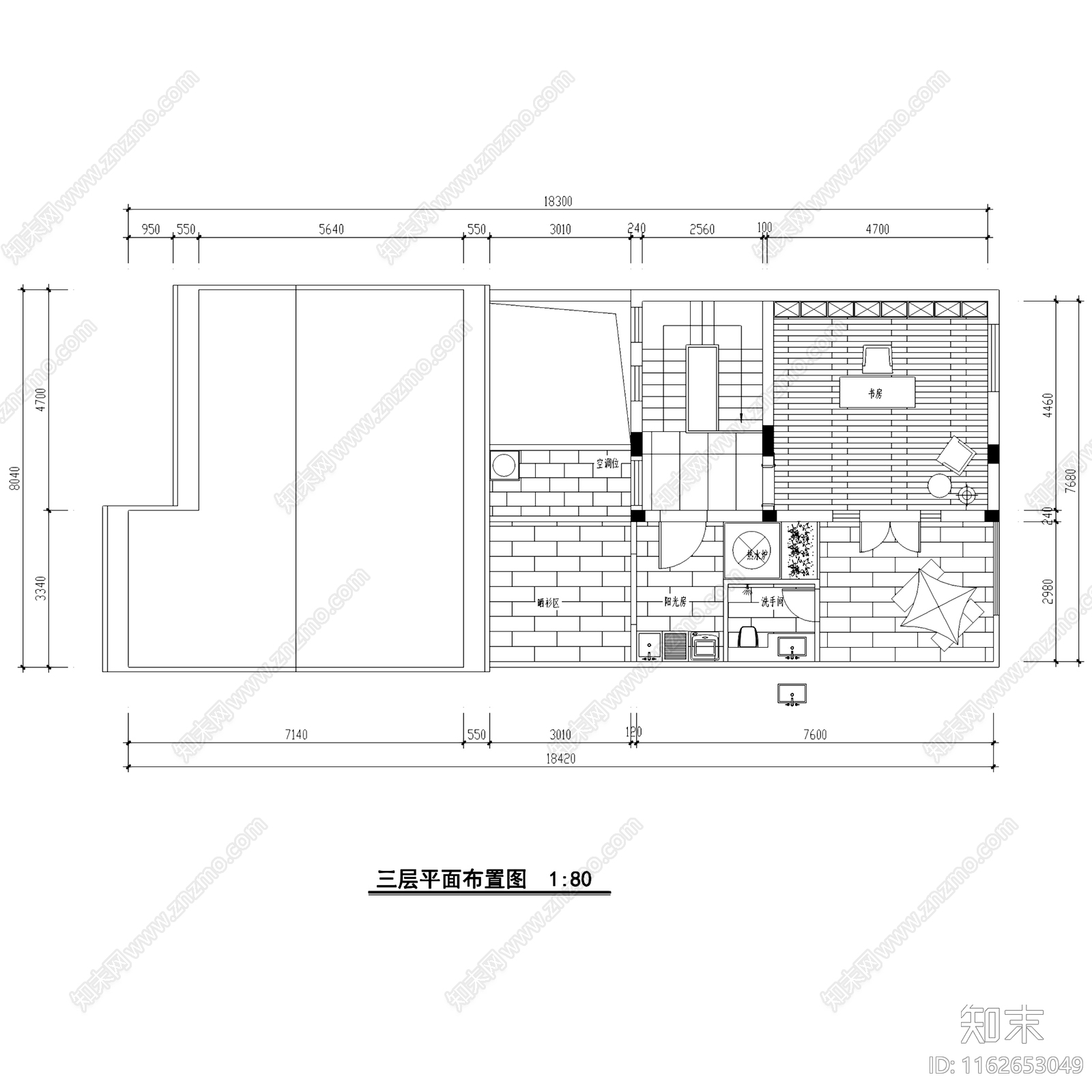 现代简约曦城私宅三层别墅室内家装cad施工图下载【ID:1162653049】