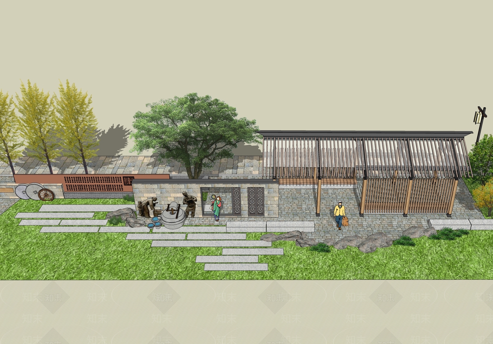 现代乡村公园SU模型下载【ID:1162654804】
