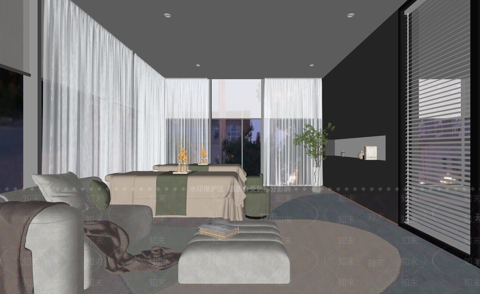 现代会所SU模型下载【ID:1162654828】