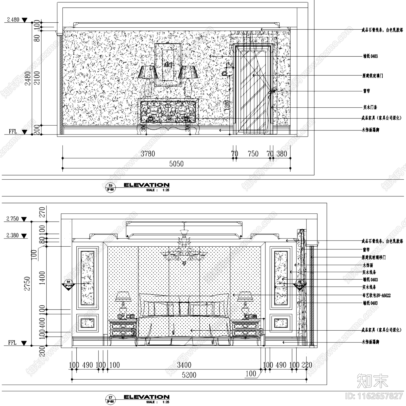 欧式法式南通博园岚郡三层别墅室内家装cad施工图下载【ID:1162657827】