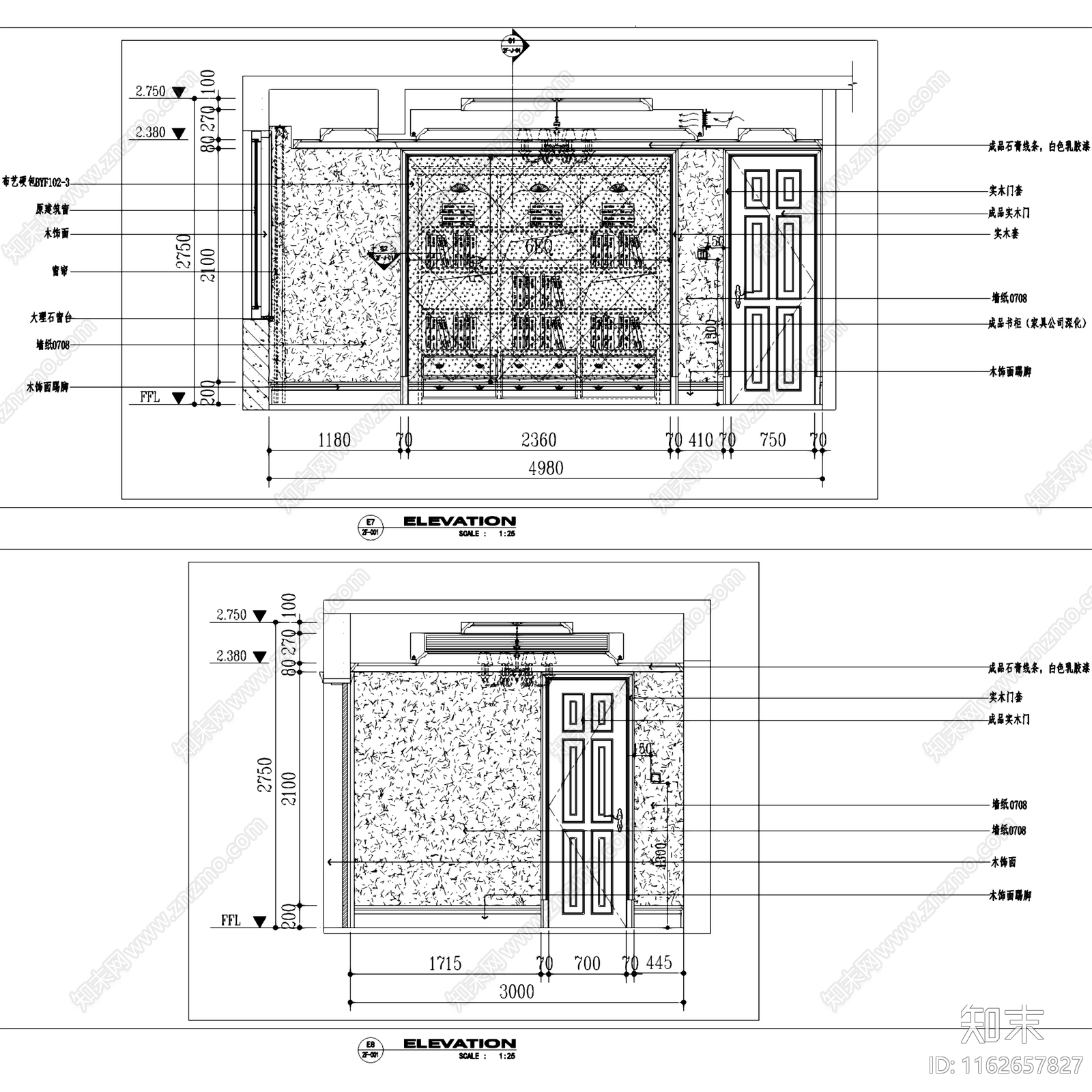 欧式法式南通博园岚郡三层别墅室内家装cad施工图下载【ID:1162657827】