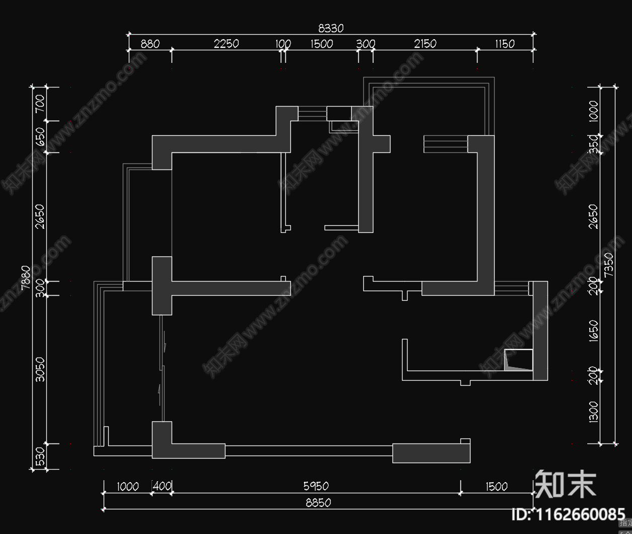 户型优化经典户型改造两版方案施工图下载【ID:1162660085】